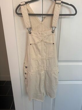Old Navy Cream Denim Short Overalls